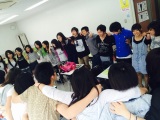 円陣笑顔